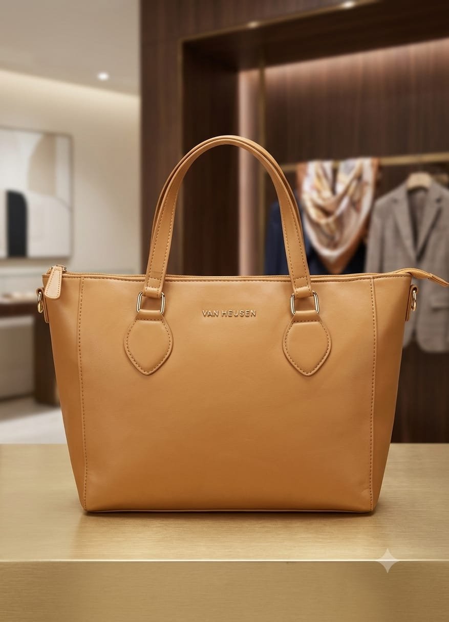 Women Brown TAN Formal Tote Bag