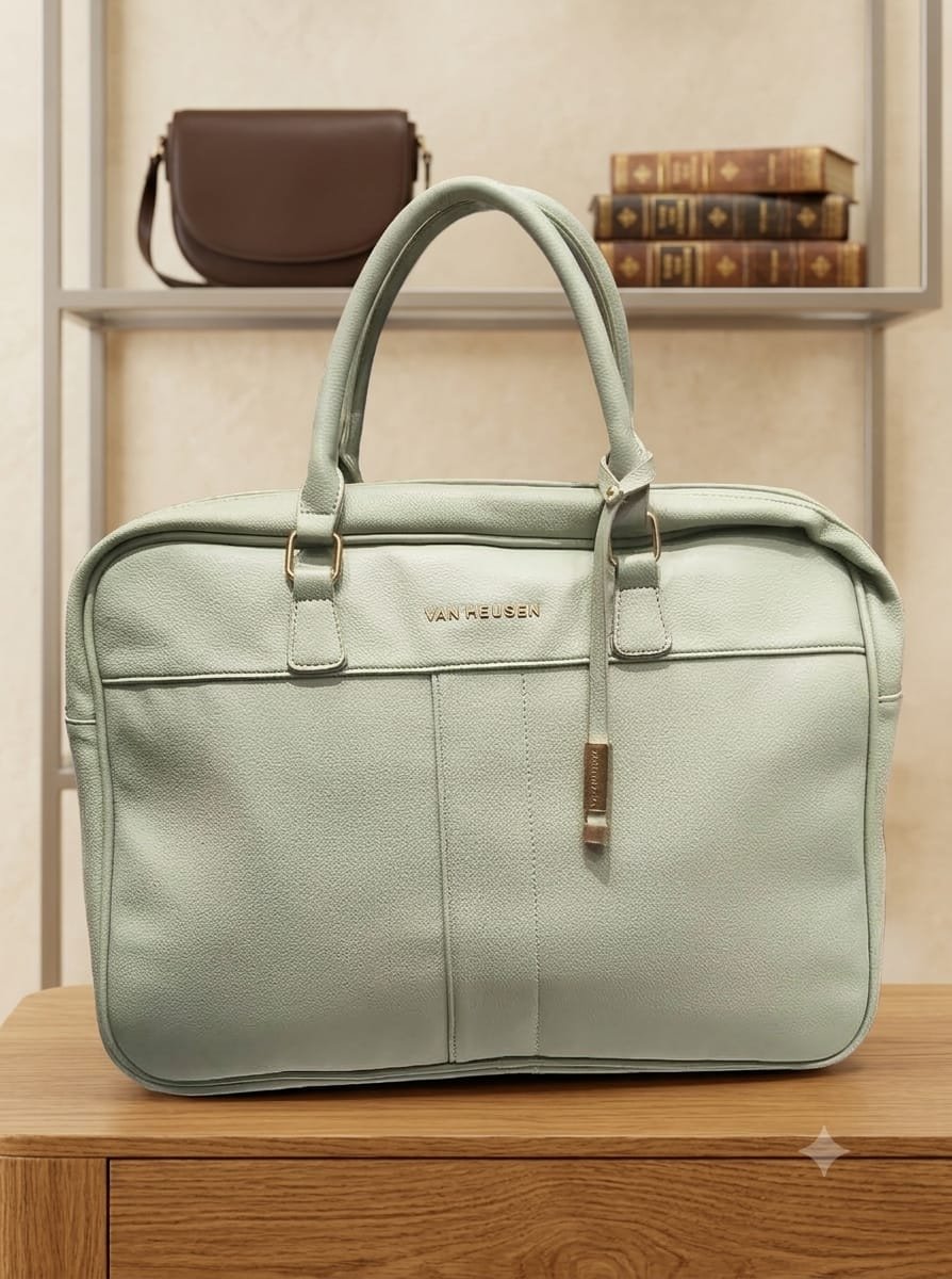 Women Green Textured Travel Laptop Bag