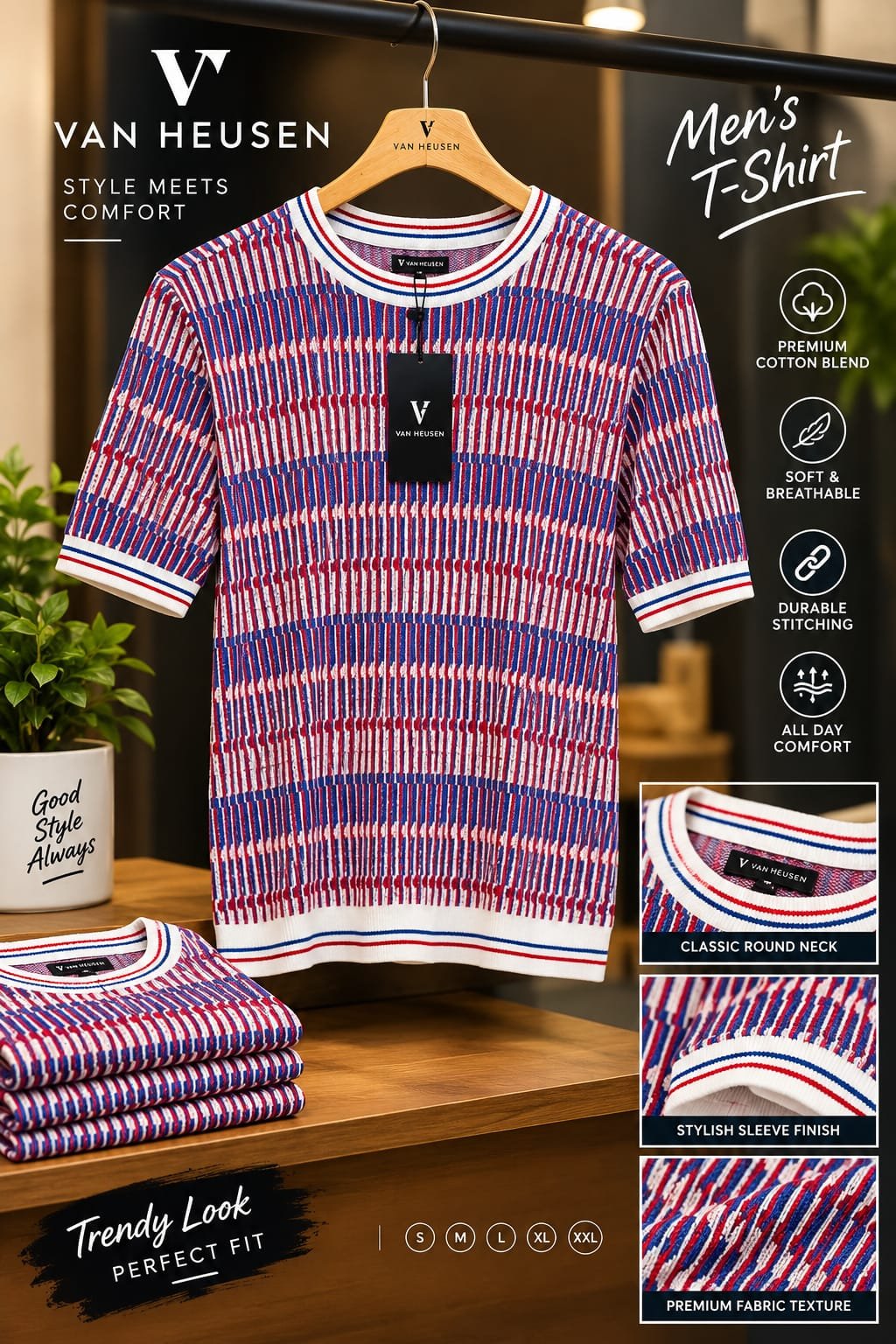 Van Heusen Purple Striped women Top