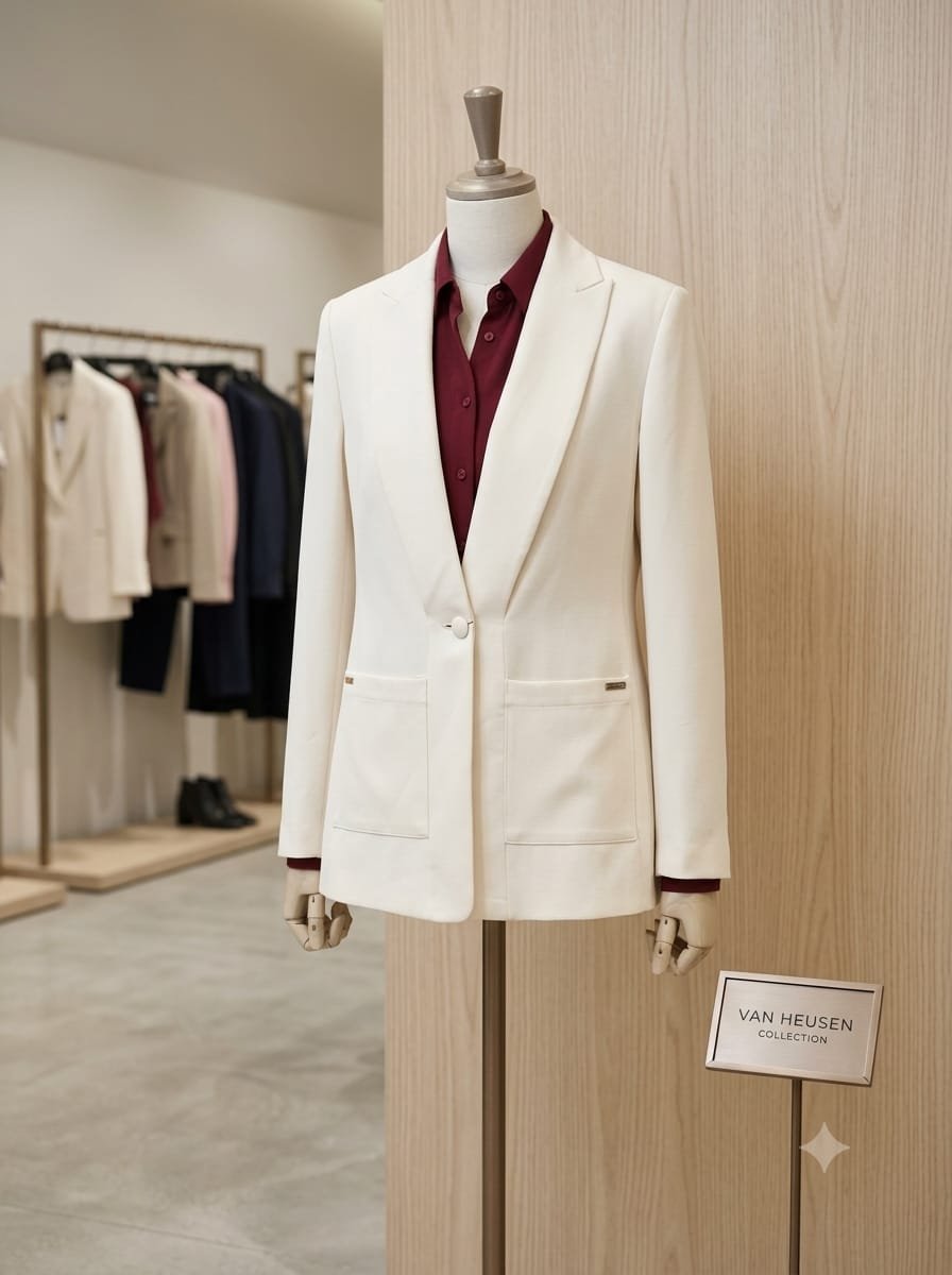 VAN HEUSEN Solid Single-Breasted Formal Blazer