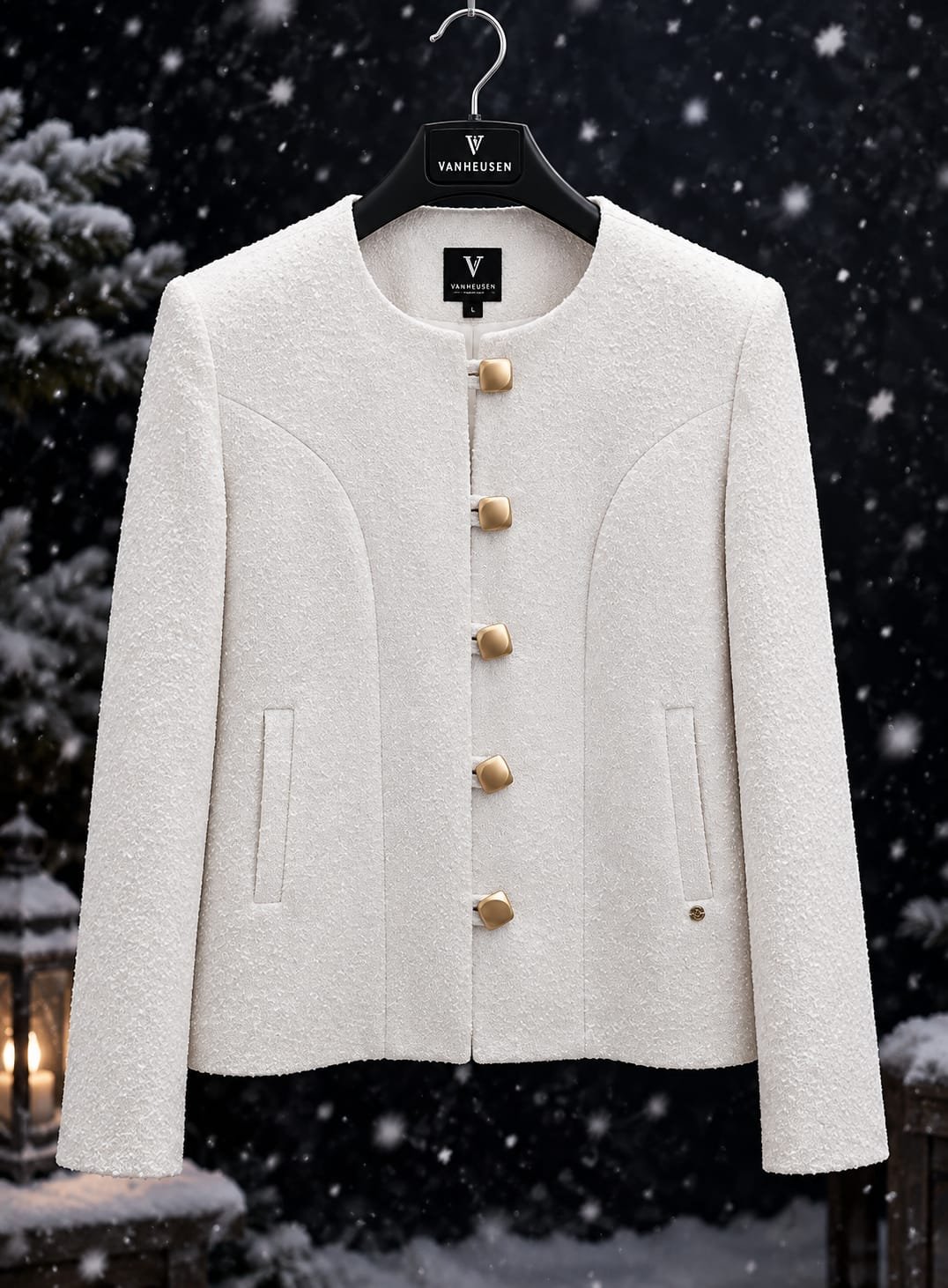 WOMEN CROPPED TWEED BLAZERS JACKET